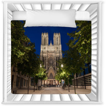 Famous Notre Dame De Reims At Twilight Nursery Decor 66655450