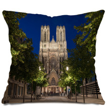 Famous Notre Dame De Reims At Twilight Pillows 66655450
