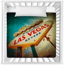 Famous Welcome To Las Vegas Sign With Vintage Texture Nursery Decor 65041908