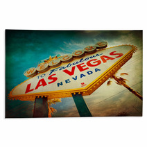 Famous Welcome To Las Vegas Sign With Vintage Texture Rugs 65041908