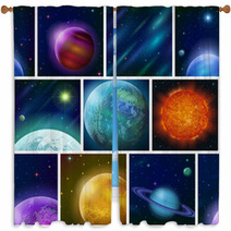 Fantastic Space Background, Seamless Window Curtains 63603572