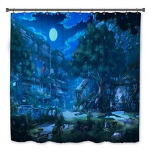 Fantasy Abandoned City Night Bath Decor 299141165