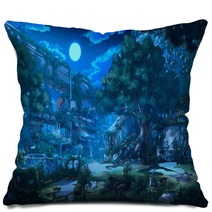 Fantasy Abandoned City Night Pillows 299141165