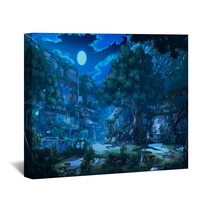 Fantasy Abandoned City Night Wall Art 299141165