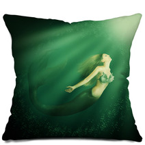 Fantasy Beautiful Woman Mermaid With Tail Pillows 60931711