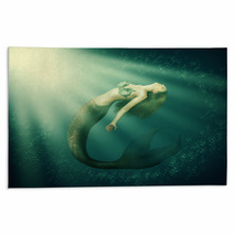 Fantasy Beautiful Woman Mermaid With Tail Rugs 59255392
