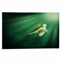 Fantasy Beautiful Woman Mermaid With Tail Rugs 60931711