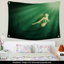 Fantasy Beautiful Woman Mermaid With Tail Wall Art 60931711