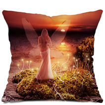 Fantasy Magic World. Pixie And Sunset Pillows 52078292