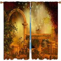 Fantasy Magical Forest Scene Window Curtains 71092794