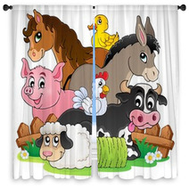 Farm Animals Topic Image 2 Window Curtains 57216991