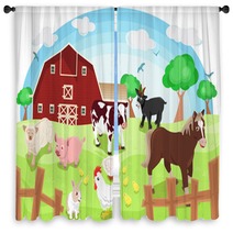 Farm Animals Window Curtains 45285889