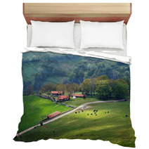 Farm Houses In Mountain With Horses Bedding 52283603