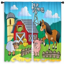 Farm Theme Image 4 Window Curtains 40608582