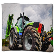 Farming Tractor And Plough, Giant Tires, Latest Model Blankets 67296425