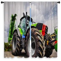 Farming Tractor And Plough, Giant Tires, Latest Model Window Curtains 67296425