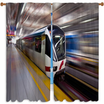 Fast LRT Train In Motion, Kuala Lumpur Window Curtains 47319460