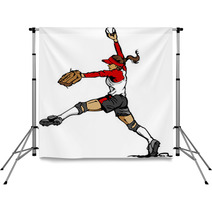 Fast Pitch Softball Pitcher Vector Illustration Backdrops 39350423