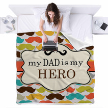 Father Day Mustache Vector Background Blankets 56232224