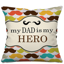 Father Day Mustache Vector Background Pillows 56232224
