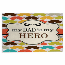 Father Day Mustache Vector Background Rugs 56232224
