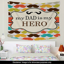 Father Day Mustache Vector Background Wall Art 56232224