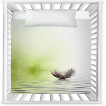 Feather Drifting On Water Background Nursery Decor 42681725