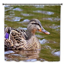 Female Duck Swimming Mallard Bath Decor 66167980