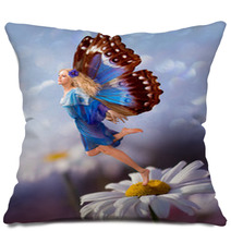 Female Elf Fly With Chamomile Flower Pillows 14199103