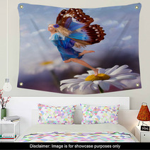 Female Elf Fly With Chamomile Flower Wall Art 14199103
