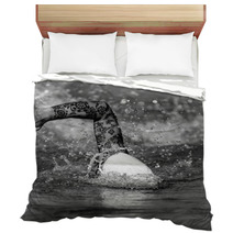 Female Front Crawl Swimmer With Tattoos Bedding 135269531