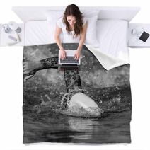 Female Front Crawl Swimmer With Tattoos Blankets 135269531