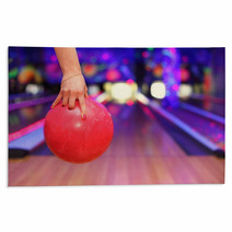 Female Hand Holding Ball Before Throwing In Bowling Club Rugs 38031389