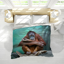 Female Orangutan Portrait Bedding 90122211