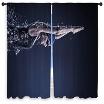 Female Swimmer Concept Image Window Curtains 95141602