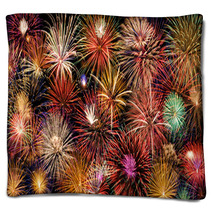 Festive And Colorful Fireworks Display Blankets 58649308