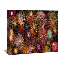 Festive And Colorful Fireworks Display Wall Art 58649308