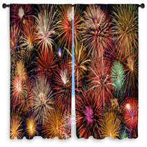 Festive And Colorful Fireworks Display Window Curtains 58649308