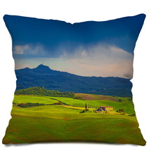 Fields And Hills Shined With Sunset Sun Pillows 68284108