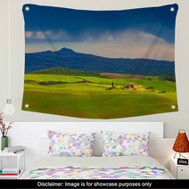 Fields And Hills Shined With Sunset Sun Wall Art 68284108