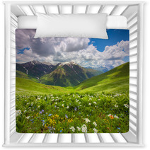 Fields Of Flowers In The Mountains. Georgia, Svaneti. Nursery Decor 58548487