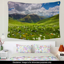 Fields Of Flowers In The Mountains. Georgia, Svaneti. Wall Art 58548487