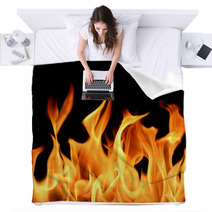 Fiery Orange Flames Blankets 282771