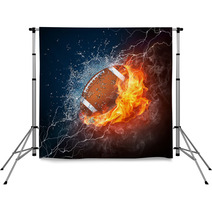Fiery Splash Of American Football Ball Sports Art Backdrops 29333902