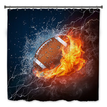 Fiery Splash Of American Football Ball Sports Art Bath Decor 29333902