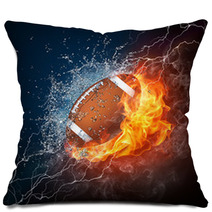 Fiery Splash Of American Football Ball Sports Art Pillows 29333902