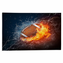 Fiery Splash Of American Football Ball Sports Art Rugs 29333902