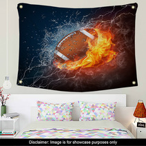 Fiery Splash Of American Football Ball Sports Art Wall Art 29333902