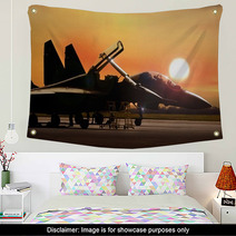 Fighter Jet On Standby Ready To Take Off Wall Art 121534095