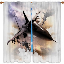 Fighter Jets In Action Window Curtains 47782666
